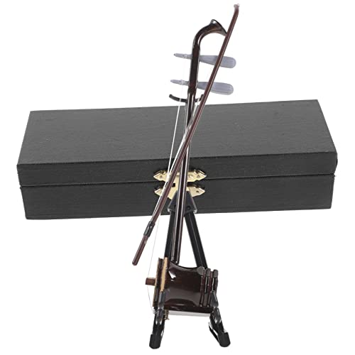 Zerodeko Erhu-modellverzierung Mini-Gitarre Winzige Spielzeuginstrumente Mini-puppenhaus Miniatur Erhu Miniaturinstrumente Für Kinder Miniaturmodell Miniatur Gitarre Mikrospielzeug Holz von Zerodeko