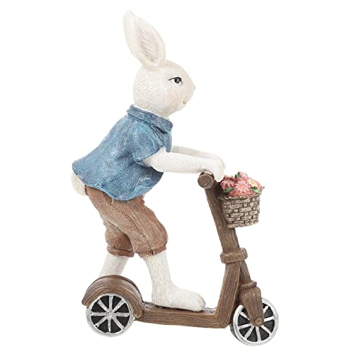 Zerodeko Fahrrad Kaninchen Ornament Hase Sternzeichen Figur Osterhase Dekorationen Figuren Plüsch Osterhase Feng Shui Hasen Frosch Hase Drucke Wanddekoration Lustiges Harz von Zerodeko