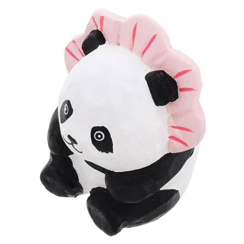 Zerodeko Holz Panda Figur Mini Schnitzerei Panda Statue Miniatur Tierskulptur Schreibtisch Ornament Für Zuhause Büro Auto Armaturenbrett Dekoration von Zerodeko