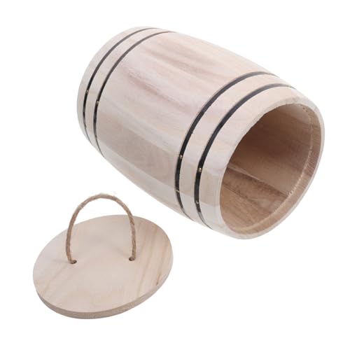 Zerodeko Holzfass Stiftehalter Tischorganizer Aus Massivem Für Kaffee Und Teebohnen Kleine Gegenstände Dekorativer Schreibtischzubehör Holzfarbe von Zerodeko