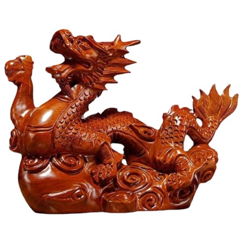 Zerodeko Holzschnitzerei Von Tenglong-Ornamenten Figur Aquarium Dekorationen Für Aquarien Drachenstatue Drachenspielzeug Plüsch Chinesischer Drache Dekoratives Drachendekor Hölzern von Zerodeko