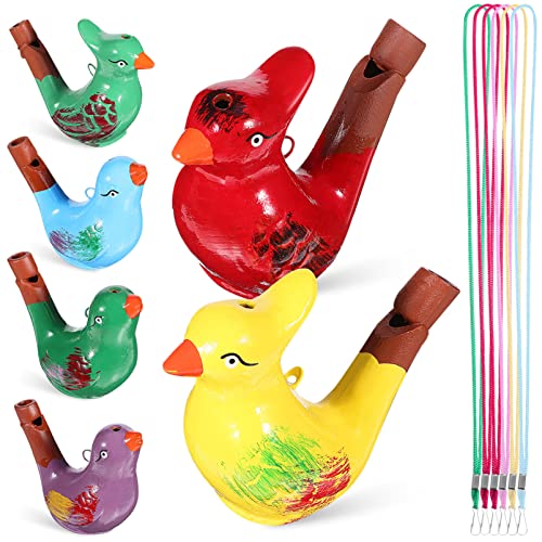 Zerodeko Keramik-Vogelpfeifen 6 Stück Vogel- Mit Lanyards Vogelrufpfeifen Vogelgeräuschmacher Zeichnende Keramikpfeifen Für Kindergeburtstagsparty-Geschenke von Zerodeko