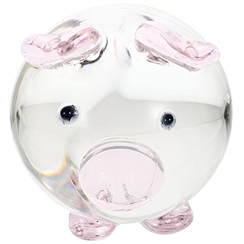 Zerodeko Kristall-Schweinchen-Ornament Auto-armaturenbrett-Dekoration Kristall- -Figur Kleine Schweinefigur Tierisches Sammlerstück Tierkunstfiguren Zum Sammeln Briefbeschwerer Modell Glas von Zerodeko