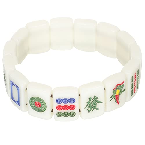 Zerodeko Mahjong-Armband Kreative Acryl-Mahjong-Fliesen Elastische Paararmbänder Accessoires Für Männer Und Frauen Weihnachten Valentinstag von Zerodeko