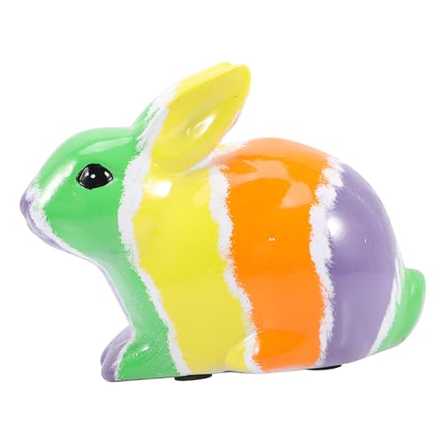 Zerodeko Mikrolandschaft Hase Mini-Hasenfigur Puppe Kaninchen Plüschspielzeug Kissendekor hasenfiguren Animal Figures gartendeko Kleiner Hase zieren Gartenverzierung Harz Colorful von Zerodeko