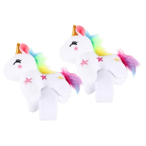 Zerodeko Plüsch-Einhorn-Schlagarmbänder 2 Stück Bunte Tiere Schnapparmband Niedliches Schlag-Einhorn-Spielzeug Halloween-Goodie-Bag-Füller Für Kindergeburtstage Weihnachtsfeierzubehör von Zerodeko