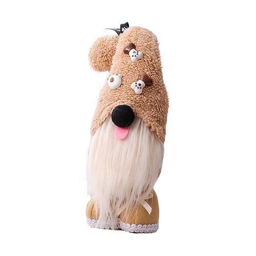 Zerodeko Welpe Rudolph buchregal Dekoration zwerghamster Puppen Wohnaccessoire schlüpfeier Spielplüsch Welpenspielzeug Plüschtiere Desktop-Dekoration zwerg Puppe Stoff Beige von Zerodeko