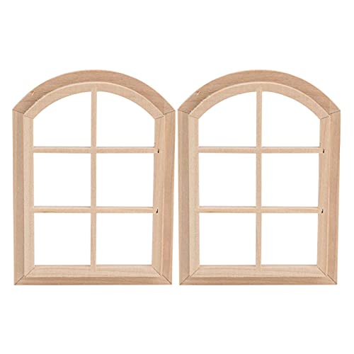 2Pcs 1:12 Puppenhaus Fenster, Miniatur DIY Holzbogenfenster Einfache 6-Scheiben Rahmen Stil Puppenhaus Fenster Puppenhaus Dekoration Zubehör 2Pcs 1:12 Puppenhaus Fenster, Miniatur DIY Holzbogenfenster Einfache 6-Scheiben Rahmen Stil Puppenhaus Fenster Puppenhaus Dekoration Zubehör von Zerodis