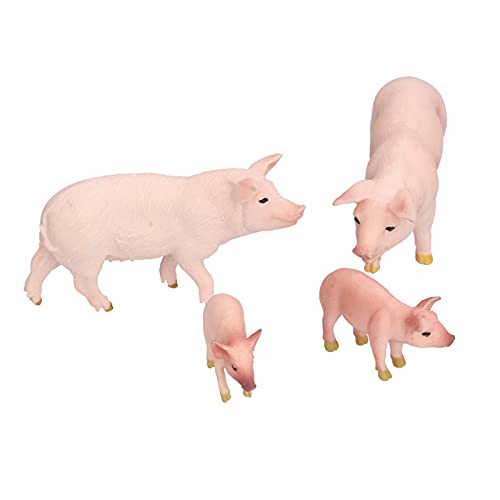 4 Stück Realistische Bauernhof Schwein Tiere Modell Figuren Spielzeug Set, Schwein Figur Modelle Party für Kinder(Schwein Tiere Modell) von Zerodis