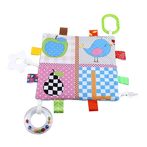 Baby tröstende Taggies Decke Ultraweiches Quadrat Plüsch Baby beschwichtigen Handtücher Cute Cartoon Kinderkrankheiten Tücher Beruhigende Schnuller Sicherheitsdecken Handtuch mit Beißring(#2) von Zerodis