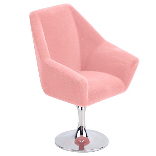 Dollhouse Rotate Flocking Armchair, 1:12 Simulation Miniatur Wohnzimmermöbel Modell Spielzeug für Puppenhaus Dekoration(Rosa) von Zerodis