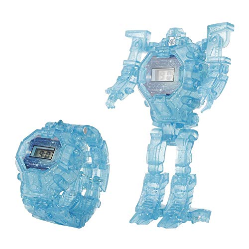 Elektronische Uhr Verformung Spielzeug Kinder Nachtlicht Transformation Armbanduhr Spielzeug 2 in 1 Verformung Uhr Roboter Spielzeug für Kinder(Blau) von Zerodis