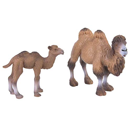 Kamel Modell Figuren Set, 2PCS Miniatur Solid Plastic Simulation Tiermodell Lebensechtes Lama Spielzeug Dekorative Sammlung für Kinder Naturwissenschaftliches Lernen von Zerodis