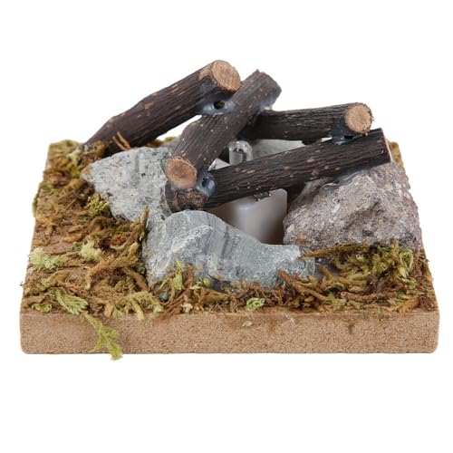 Puppenhaus Lagerfeuer, Mini Puppenhaus Lagerfeuer Modell Miniatur Gartenszene Simulation Lagerfeuer Picknick Modell Spielzeug Ornament Zubehör(Bonfire) von Zerodis