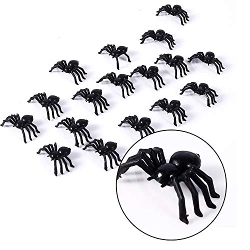 Zerodis Realistische Spinne Spielfiguren Halloween Streich Scherz Party Dekoration Kunststoff 50Pcs von Zerodis