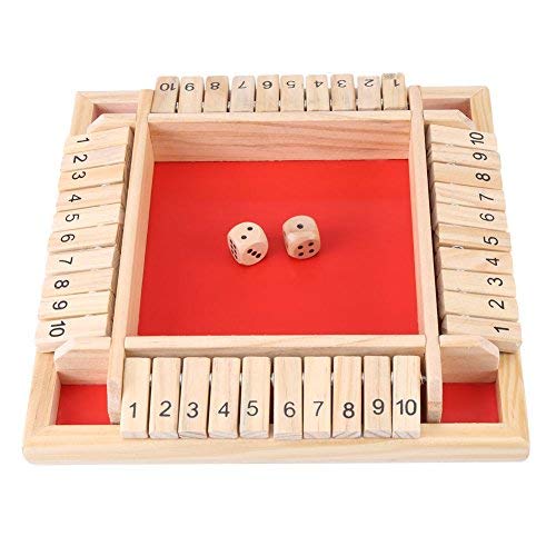 Zerodis Shut The Box Würfelspiel Klappbrett Number Board Pädagogisch Spielzeug Lernspielzeug Würfelspiel Holzspielzeug für Kinder Früherziehung 4 Spieler von Zerodis