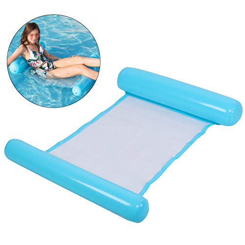 Tragbare Schwimmende Aufblasbare Wasserbett-Hängematte für Schwimmbad und Strand, Einfach Aufzublasen (Himmelblau) von Zerodis