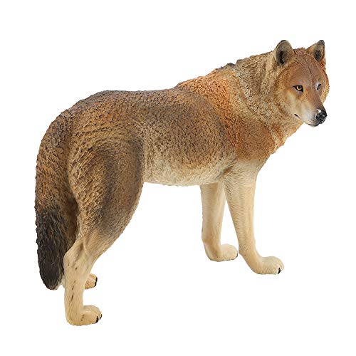 Wolf Figur, Miniatur Solid Plastic Simulation Wildlife Tiermodell Pädagogisches Spielzeug Dekorative Sammlung für Kinder(Braun) von Zerodis