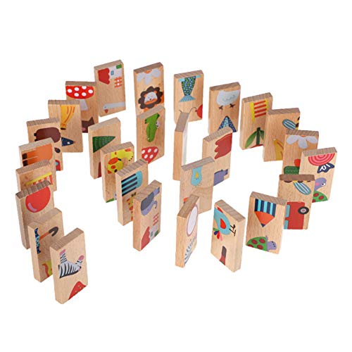 Zerodis 28pcs/Set Tier Puzzles Bunt Holz Bausteine Pädagogisches Lernspielzeug Geburtstag Puzzle Gehirntraining Spielzeug Gehirn Spiel Baustein Intelligenz für Kinder Kleinkin von Zerodis