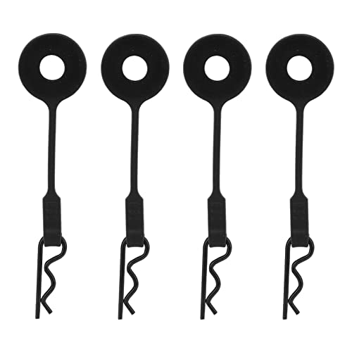 Zerodis 4 Stück RC-Karosserie-Clips, Modellspielzeug, Outdoor-Produkte, Pins, RC-Auto-Shell-Karosserie-feste Clips, Halterung, Silikon-Metall, Universell für 1/10 Modellauto (BLACK) von Zerodis