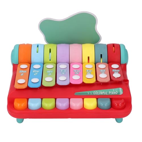 Zerodis Baby Hand Klopft Klavierspielzeug Farbenfrohes Frühes Bildungsmusikinstrument für, Tragbares Musikspielzeug für Kleinkind (Rot) von Zerodis