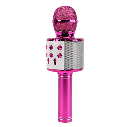 Zerodis Drahtloses -Karaoke-Mikrofon, Bunte Rhythmusbeleuchtung, Kondensatormikrofon, Rauschunterdrückung, HiFi-Lautsprecher für Karaoke für Rundfunk (Rosa) von Zerodis