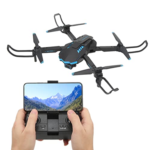 Zerodis Faltbare RC-Drohne, 4K Dual-Kamera X6 RC-Drohne, Stabiler Flug, Schwarze WiFi-Funktion, Elektronische Kunststoffkomponente für Luftaufnahmen (2 Batterie) von Zerodis