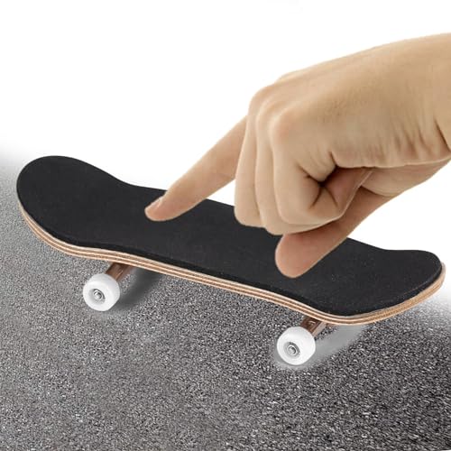 Zerodis Fingerboard-Skateboard, Ahorn-Holzlegierungs-Griffbrett-Mini-Skateboards mit Soft-Pad-Lagerrädern und Box-Griffbrett-Mini-Griffbrett-Fingerspielzeug für Erwachsene und Kinder von Zerodis