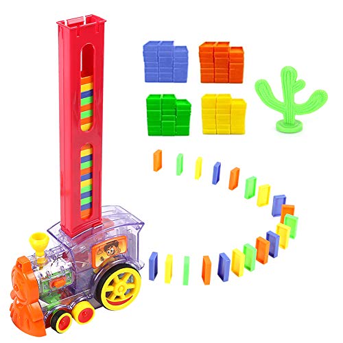 Zerodis Kinder Zug Spielzeug Set Kinder elektronische Zug pädagogisches Spielzeug Set Domino Blöcke Set interessante Familie Spiel Spielzeug für Babys von Zerodis