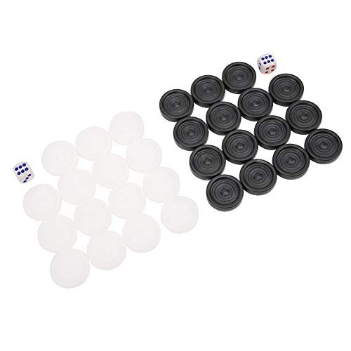 Kunststoff Schwarz Weiß Backgammon Checkers International Checkers Set Kinder Kinder Durchmesser 22mm intelligentes Spielzeug für Kinder über 3 Jahre alt von Zerodis