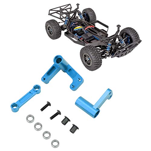 Zerodis Modellautozubehör RC-Lenkung aus Aluminiumlegierung Bandit/Rustler/Slash 2WD Schwarz Eloxiert mit Verstellbaren Federn (hellblau) von Zerodis