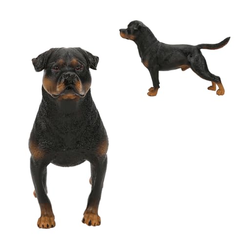 Zerodis Rottweiler Figur Spielzeug lebensechte Simulation Rottweiler Modell Ornamente Tischdekoration pädagogisches Geschenk für Kinder Jungen und Mädchen von Zerodis