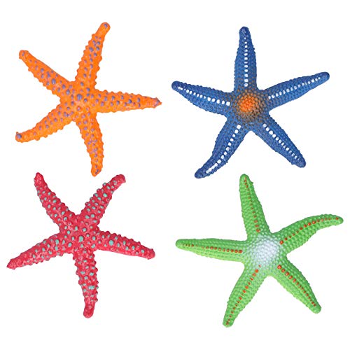 Zerodis Seestern Modell Spielzeug 4pcs Simulation Meerestiere Modell Pädagogische Kinder Spielzeug Gummi Marine Kreatur Figuren für Dekor Aquarium Aquarium(4 STÜCK) von Zerodis