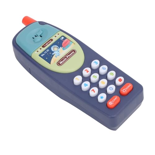 Zerodis Spielzeugtelefon für Babys, Stimuliert die Nachahmungsfähigkeit, Spielzeugtelefon für Kleinkinder mit Musik für die Früherziehung (Dunkelblau) von Zerodis