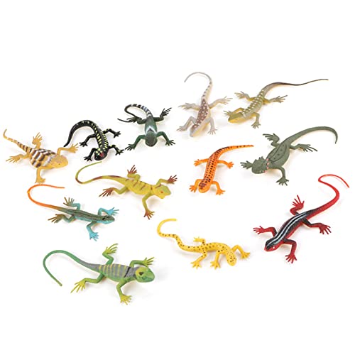 Zerodis Vivid Lizard Models, 12-teiliges Tierspielzeugset für, Feine Verarbeitung, Ungiftige Kunststoff-Lehrmittel für von Zerodis