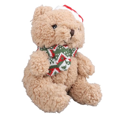 Zerodis Weihnachtsbär-Plüschtier, Süßer Weihnachts-Teddybär 9,06 Zoll für Weihnachten (Grüner Weihnachtsschal) von Zerodis