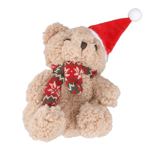 Zerodis Weihnachtsbär-Plüschtier, Süßer Weihnachts-Teddybär 9,06 Zoll für Weihnachten (Roter Weihnachtsschal) von Zerodis