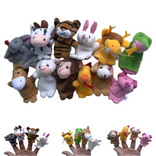 12 Stück Fingerpuppen Für Kinder, Mini Plüsch Tier Fingerpuppen Set Für Eltern-Kind Interaktion, Geschichtenerzählen Und Vorschulbildung 12 Stück Fingerpuppen Für Kinder, Mini Plüsch Tier Fingerpuppen Set Für Eltern-Kind Interaktion, Geschichtenerzählen Und Vorschulbildung von ZesNxj
