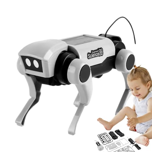 Solar Roboter Dog Kit Toy - Robot Dog Kit | Intelligente Roboter Hunde Hunde Solar Roboter Kit, Solar Roboter Spielzeugwissenschaftlicher Kit, Solar Hundeler Experiment Kit Solema Dog Learning von Zestivra