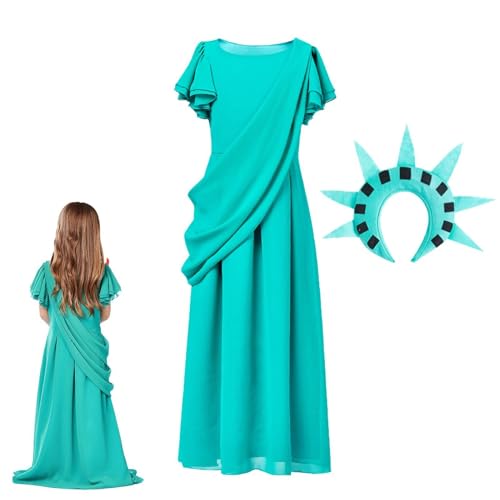 Zestivra Lady Kleid Kostüm Halloween Cosplay Kleider Freiheitsstatue - Freiheitsstatue Kleider Cosplay Kleider Für Partyzubehör von Zestivra