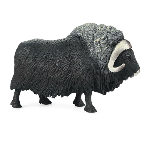 Zestivra Moschusochsen Spielzeug Realistische Ochsenfigur, Wild Life Farm Animals Figuren Modell Moschusochsen Kuh Buffalo Yak Party Favors Supplies Cake Geschenk Spielzeug von Zestivra