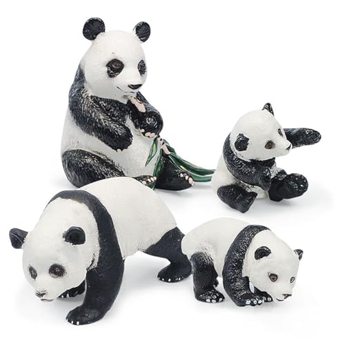 Zestivra Realistische Panda-Figuren – Realistisches Panda-Familienspielzeug-Set für Kuchendekoration, Gartenlandschaft | Dekoration Figurensammlung für Kinder Simulation Panda Modell Ornamente von Zestivra