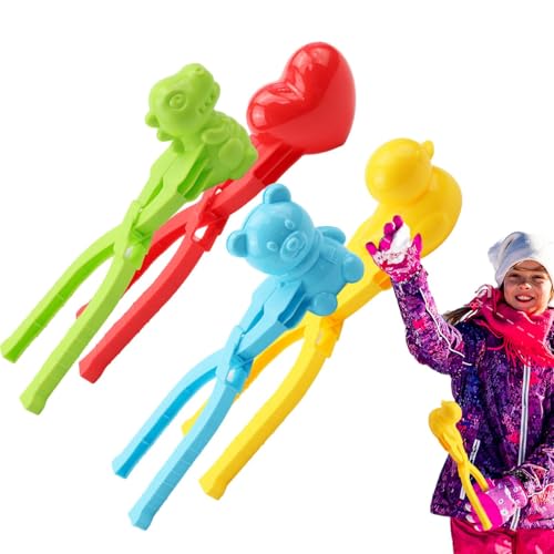 Zestivra Schneeballform, Schneeformen Für Kinder Im Freien 4 Stück Schneeball-Spielzeug-Spiele-Form Für Kinder,Snow Ball Fight Maker Tool Clip, Snow Ball Shaper Formen Für Outdoor-Winterspaß von Zestivra