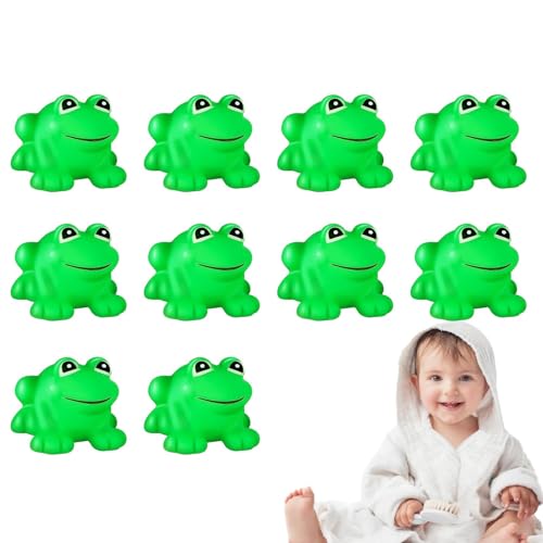 Froschspielzeug für Kinder, Froschstatuette - schöne grüne Froschfiguren - 10 lustige Spielzeuge für Schwimmbadewannen mit kleinem Tier, Gummi - -Party -Dekorationen, Gummi -Froschdekorationen, von Zestvria