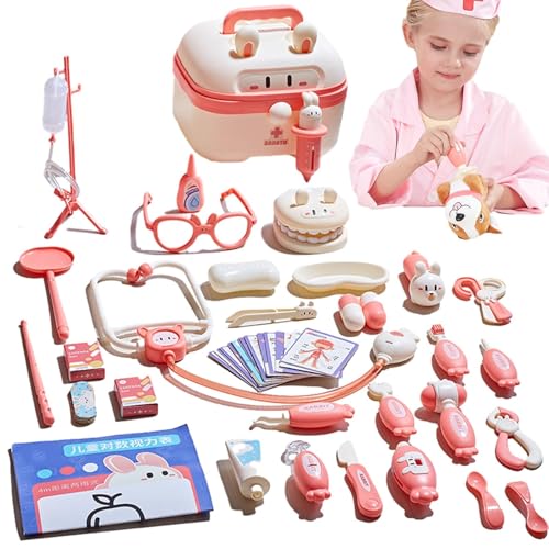 Kinder-Arzt-Spielset – Arzt-Rollenspielset, Anzieh-Arzt-Spielset Für Kleinkinder | Realistisches Stethoskop-Medizinset, Rollenspiel-Arztspielzeug, Pädagogisches Rollenspiel-Set Für Grundschüler von Zestvria