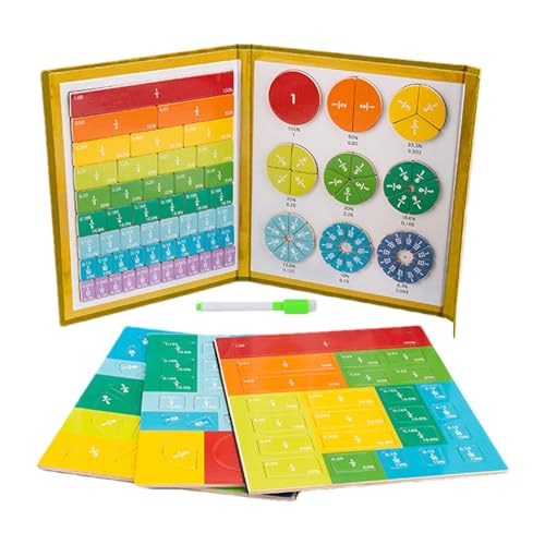 Magnetisches Bruchteil-Puzzle | Magnetisches Buch der Bruchfliesen – Kreative Bruchspiele, lustiges Heimschulbedarf, Mathematikunterricht Werkzeuge für Kinder, Jungen, Mädchen von Zestvria