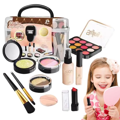 Make-up-Set für – Geburtstagsspielzeug, echtes Prinzessinnen-Kosmetik-Set | Waschbares und sicheres Kosmetik-Set für kleine Mädchen, Weihnachtsprinzessin Eitelkeits-Zubehör, Wange von Zestvria