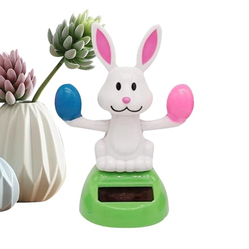 Solar Dancing Figuren - Solar Dancing Bunny, Niedliche Hasen -Eier Solar Dashboard Toy | Solar Power Wobble Figur Für Schreibtisch Und Wohnkultur, 4,33in Kreatives Solarspielzeug Für Büros Und Schlafz von Zestvria