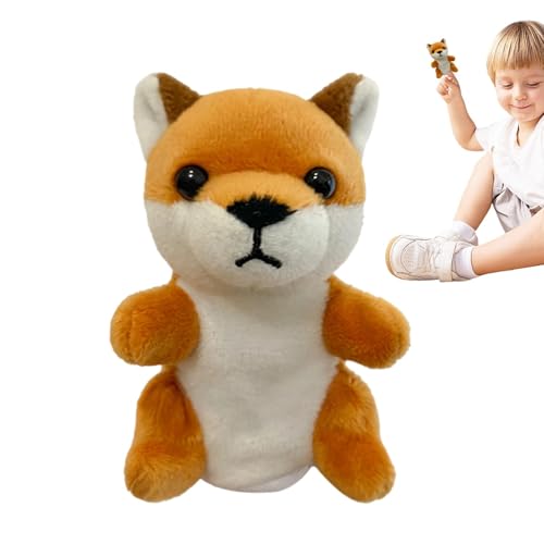 Tierhandpuppen - Fingerpuppen Fuchs, süße Bärenpuppen | Rollenspiel-Tierpuppen, weiche Plüsch-Fuchs-Handpuppen, interaktives Spielzeug für fantasievolles Rollenspiel für Kinder, 3,54 Zoll von Zestvria