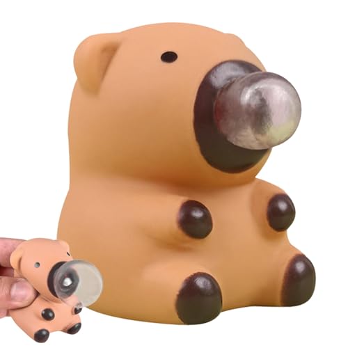 Zestvria Capybara-Puppe, niedliche Capybara-Figur – niedliche Puppe mit Blasen, Capybara-Figur, niedliches Tier, Ornament, Spuckblase, Puppenspielzeug von Zestvria